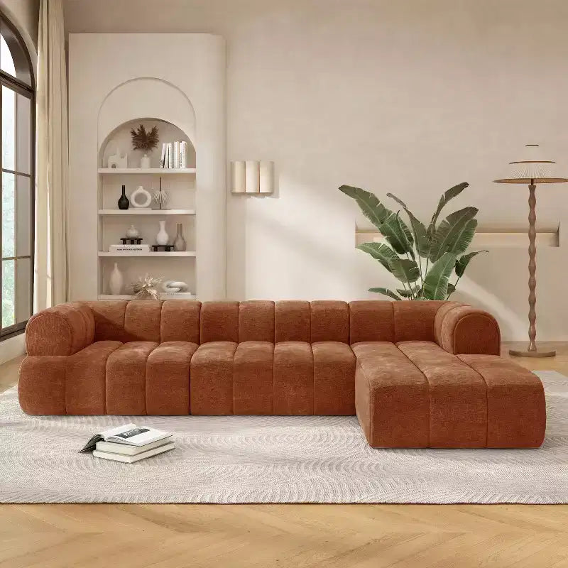 Christopher Knight Home Keri 122 Modern L-Shaped High-Density Foam Sectional Sofa with Low Backrest