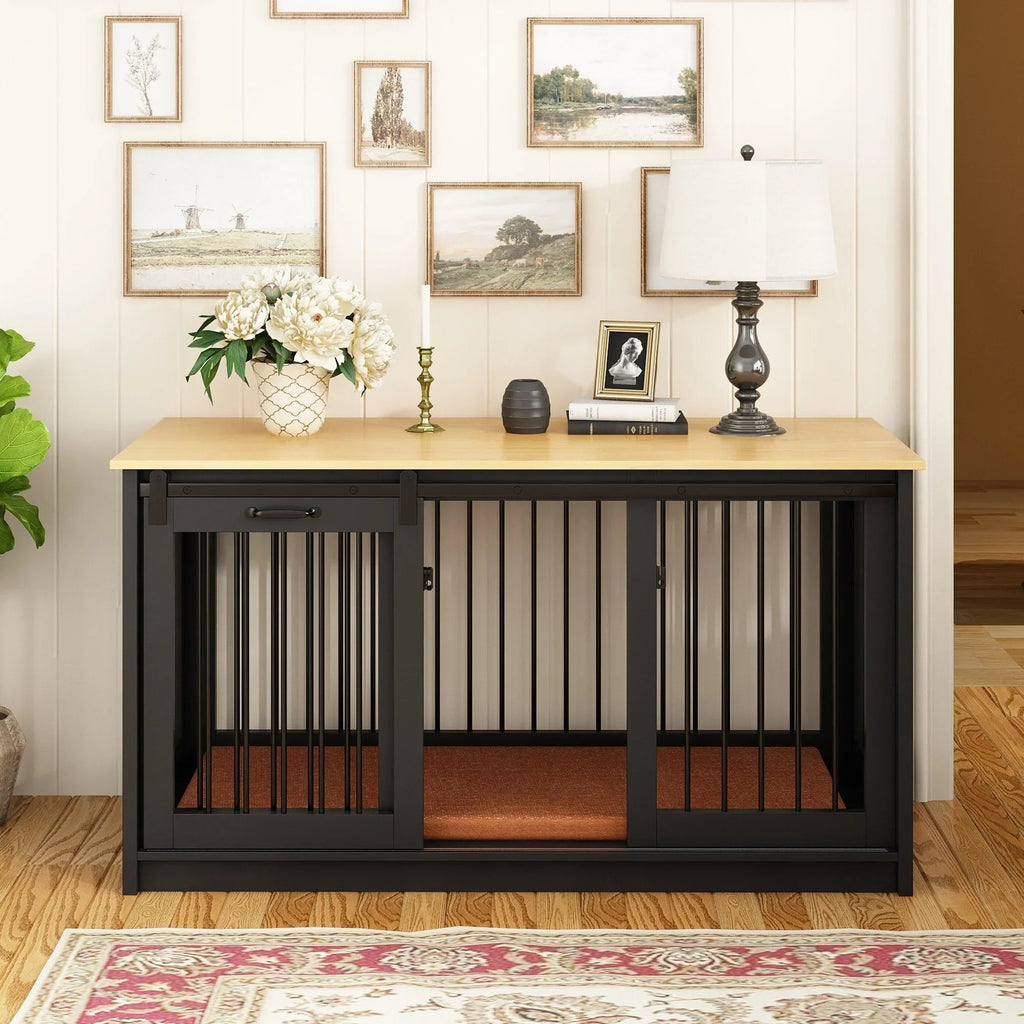 Pet Residence with Iron Tube Reinforcement Stylish & Sturdy Dog Crate