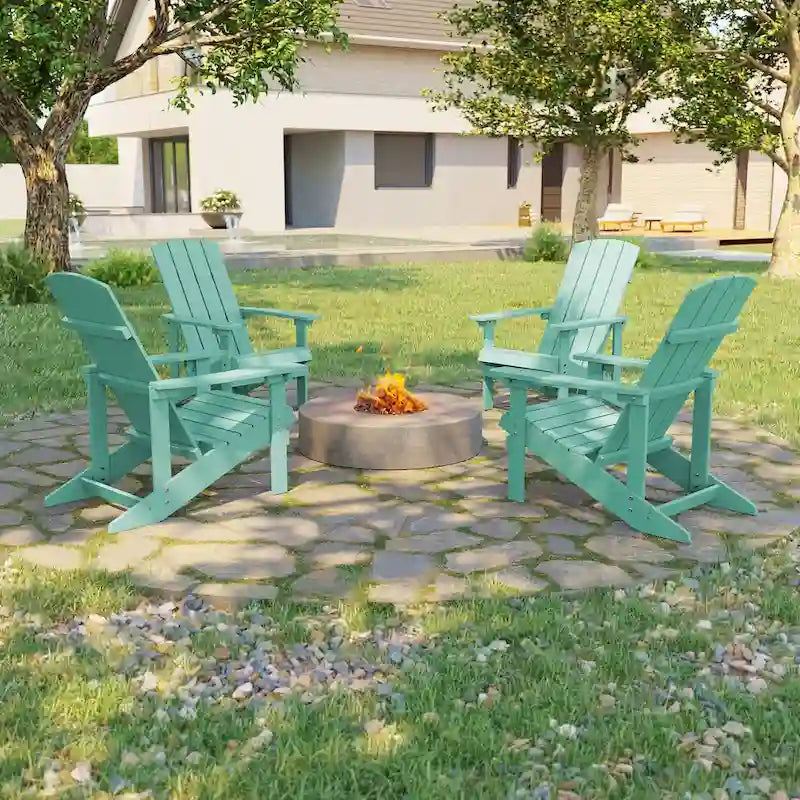 Bonosuki Weather-resistant Wood Outdoor Adirondack Chairs-Set of 4