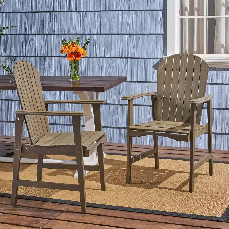 2 sedie da pranzo da esterno Adirondack in legno di acacia Malibu (confezione da 2) - Christopher Knight Home