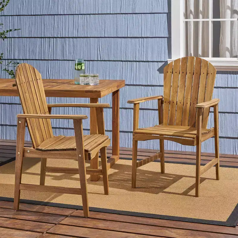 2 sedie da pranzo da esterno Adirondack in legno di acacia Malibu (confezione da 2) - Christopher Knight Home