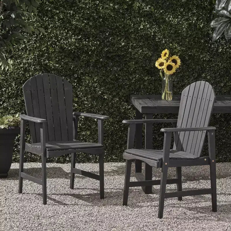 2 sedie da pranzo da esterno Adirondack in legno di acacia Malibu (confezione da 2) - Christopher Knight Home
