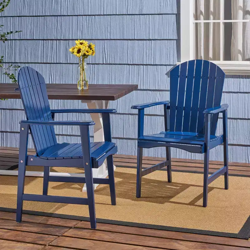 2 sedie da pranzo da esterno Adirondack in legno di acacia Malibu (confezione da 2) - Christopher Knight Home