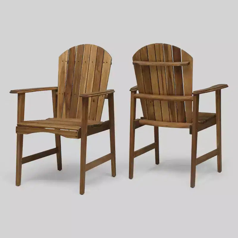 2 sedie da pranzo da esterno Adirondack in legno di acacia Malibu (confezione da 2) - Christopher Knight Home