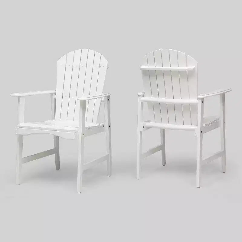 2pk Malibu Acacia Wood Patio Adirondack Dining Chairs - Christopher Knight Home