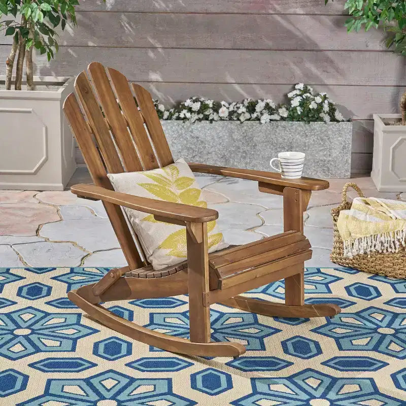 Sedia a dondolo Hollywood Adirondack in legno di acacia - Christopher Knight Home