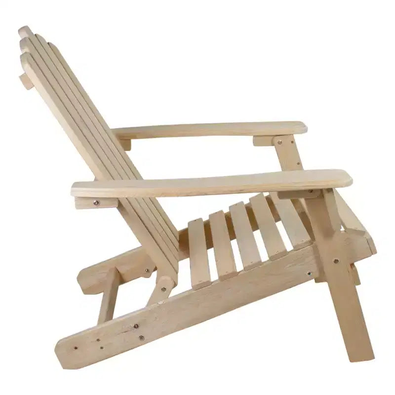 Chaise Adirondack pliante classique en bois brun naturel Northlight 36