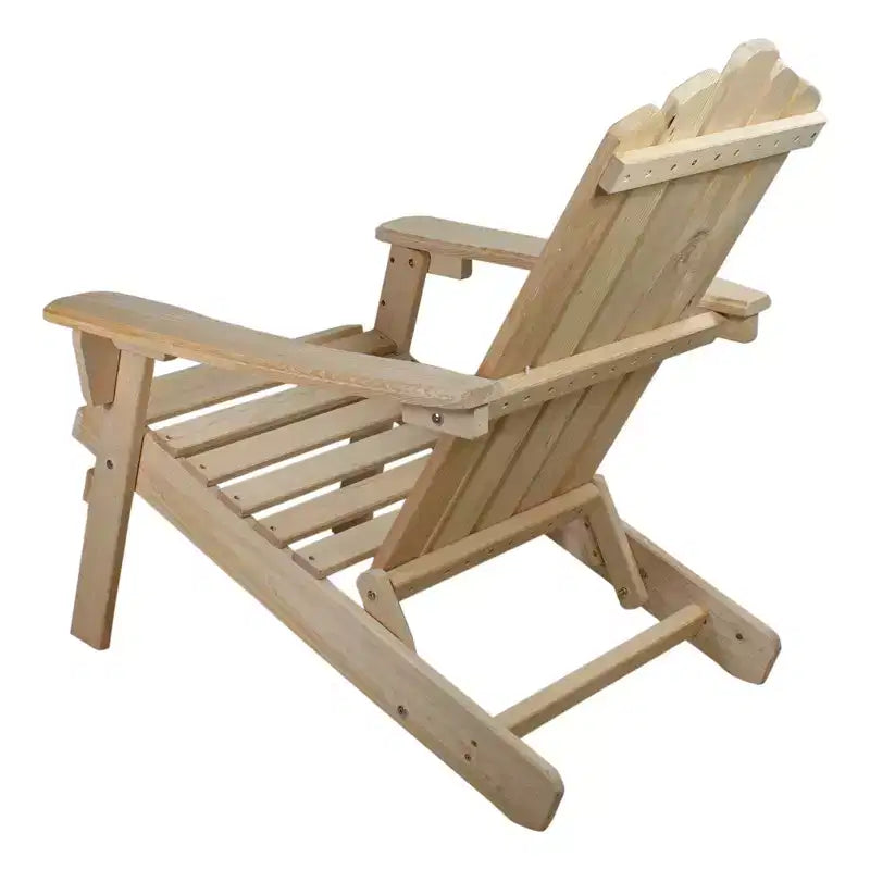 Chaise Adirondack pliante classique en bois brun naturel Northlight 36