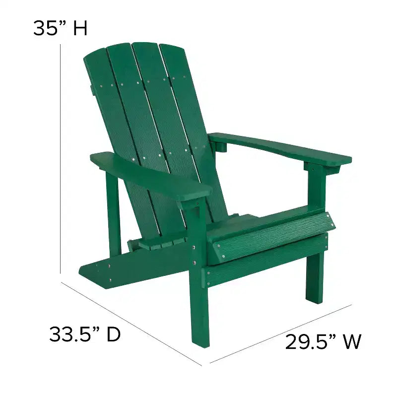 Flash Furniture Set di 2 sedie Adirondack Charlestown in legno di poliresina per tutte le stagioni
