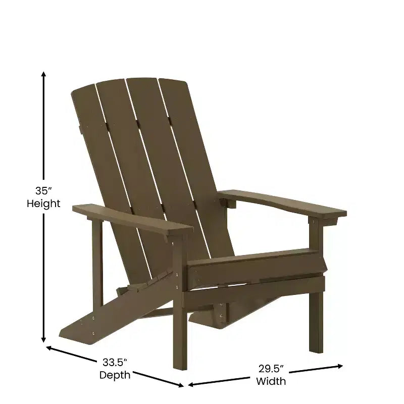 Flash Furniture Set di 2 sedie Adirondack Charlestown in legno di poliresina per tutte le stagioni