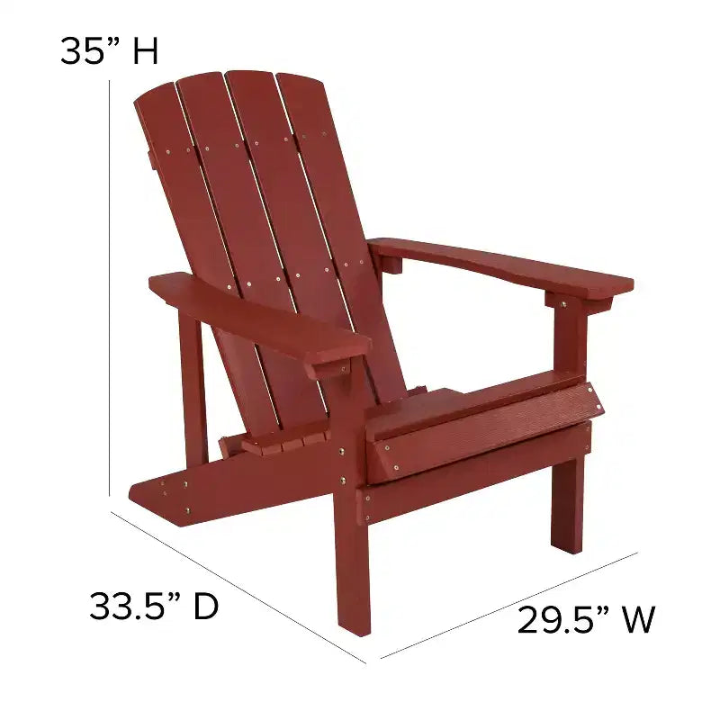 Flash Furniture Set di 2 sedie Adirondack Charlestown in legno di poliresina per tutte le stagioni
