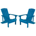Flash Furniture Set di 2 sedie Adirondack Charlestown in legno di poliresina per tutte le stagioni