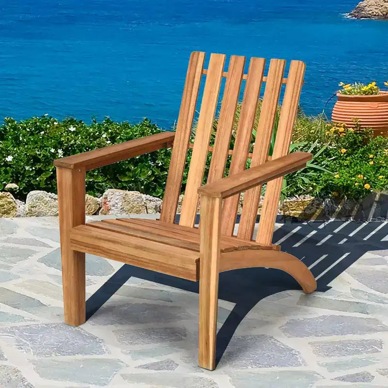 Costway 2 SEDIE da Giardino Adirondack in Legno di Acacia per Esterni, robuste, con braccioli