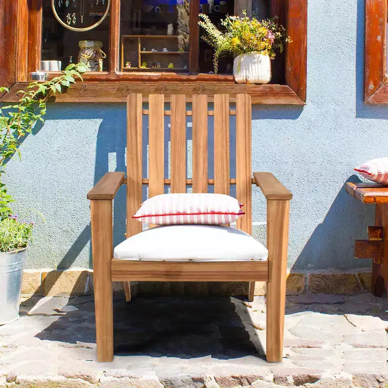 Costway 2 SEDIE da Giardino Adirondack in Legno di Acacia per Esterni, robuste, con braccioli