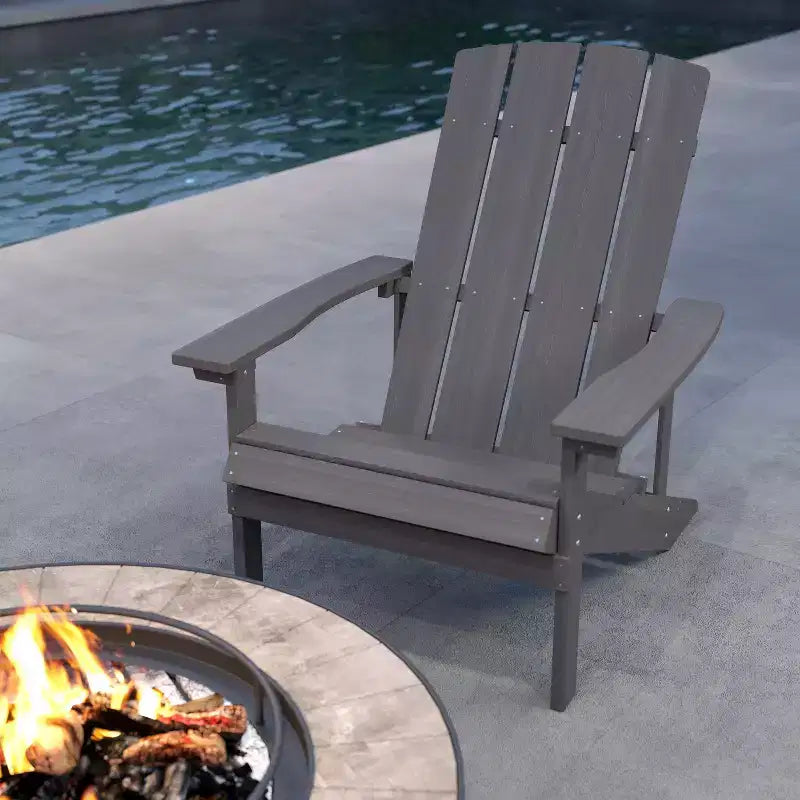 Merrick Lane Lot de 2 chaises de patio Adirondack avec dossier à treillis vertical et cadre résistant aux intempéries