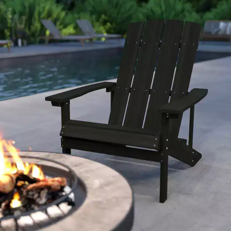 Merrick Lane Lot de 2 chaises de patio Adirondack avec dossier à treillis vertical et cadre résistant aux intempéries