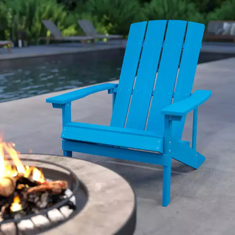 Merrick Lane Lot de 2 chaises de patio Adirondack avec dossier à treillis vertical et cadre résistant aux intempéries