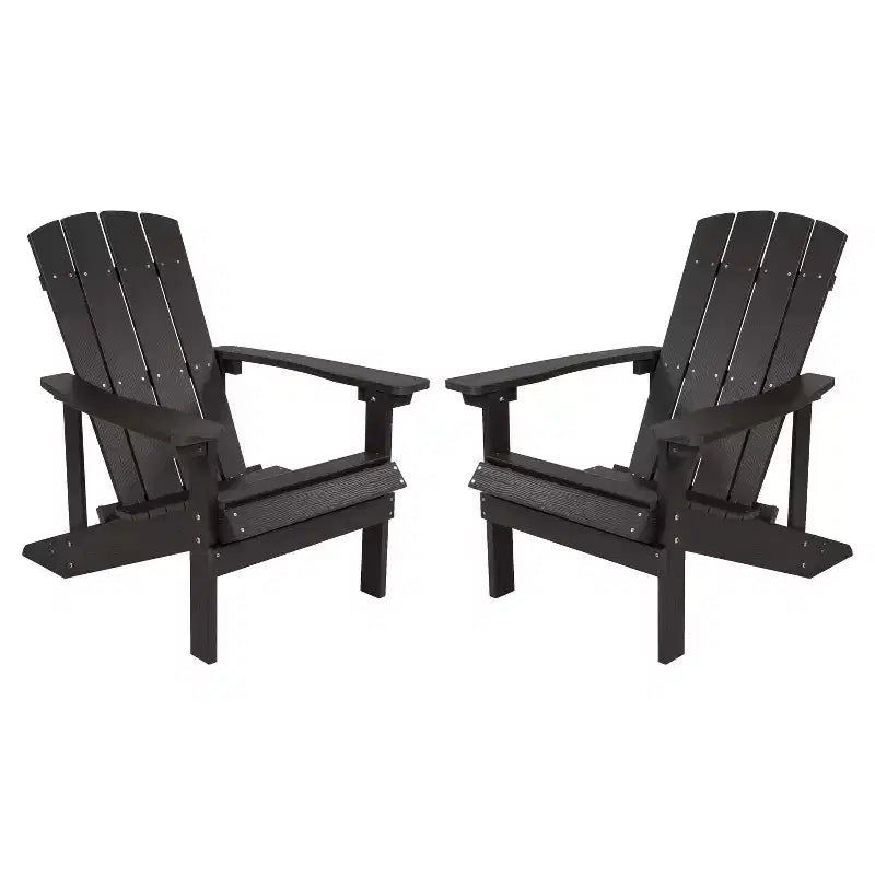Merrick Lane Set di 2 Sedie da Esterno Adirondack con Schienale Verticale a Griglia e Struttura Resistente alle Intemperie