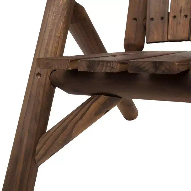 Panca da Esterno Outsunny Adirondack in Legno con Tavolino Centrale, Perfetta per Rilassarsi all'Aperto
