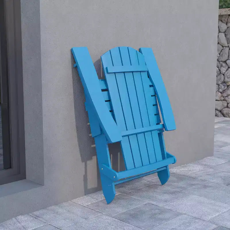 Set di 4 sedie pieghevoli Adirondack Charlestown in poliresina per tutte le stagioni Flash Furniture