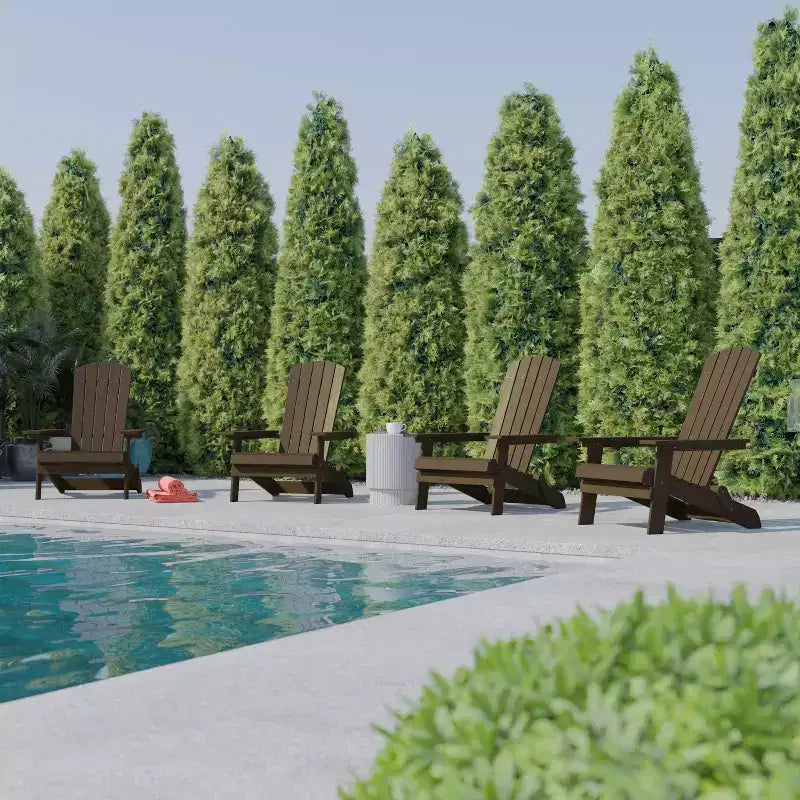 Set di 4 sedie pieghevoli Adirondack Charlestown in poliresina per tutte le stagioni Flash Furniture