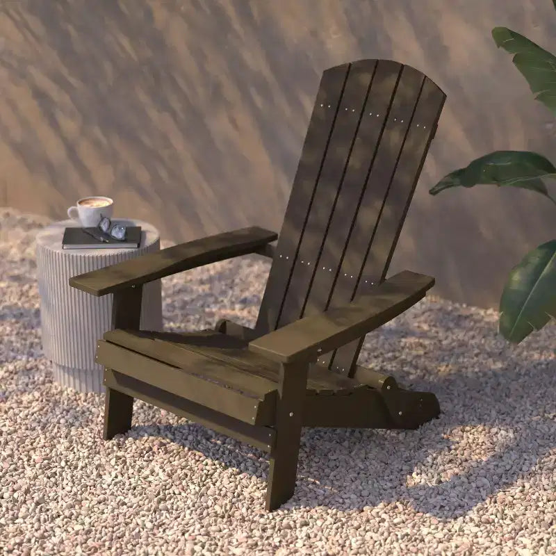 Set di 4 sedie pieghevoli Adirondack Charlestown in poliresina per tutte le stagioni Flash Furniture