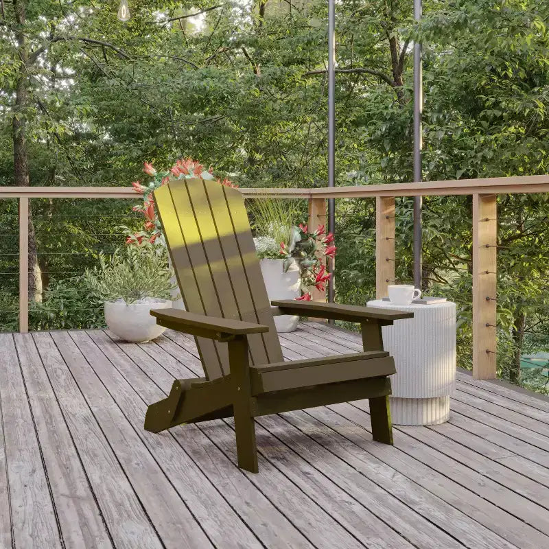 Set di 4 sedie pieghevoli Adirondack Charlestown in poliresina per tutte le stagioni Flash Furniture