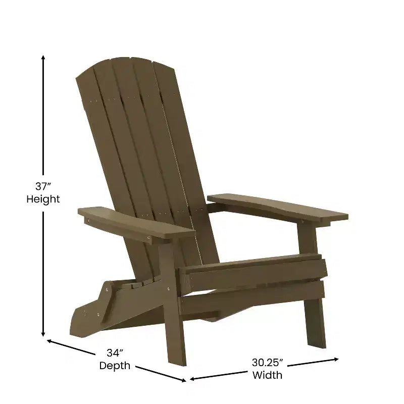 Set di 4 sedie pieghevoli Adirondack Charlestown in poliresina per tutte le stagioni Flash Furniture