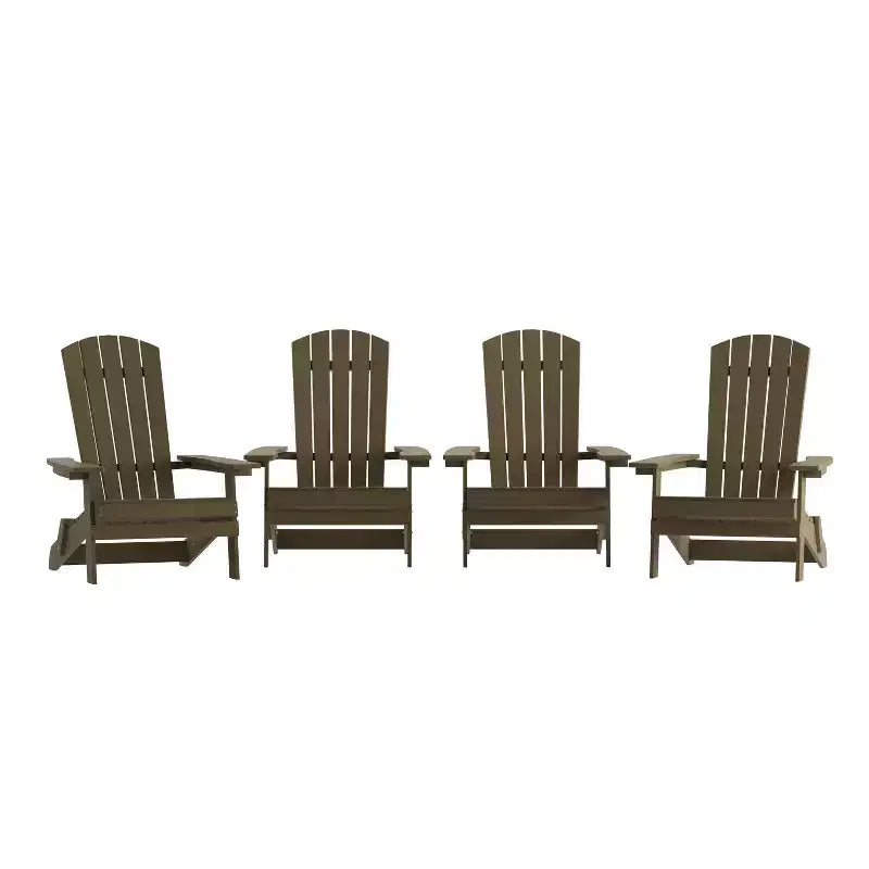 Lot de 4 chaises Adirondack pliantes Flash Furniture Charlestown en polyrésine tout temps