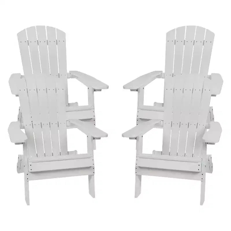 Lot de 4 chaises Adirondack pliantes Flash Furniture Charlestown en polyrésine tout temps