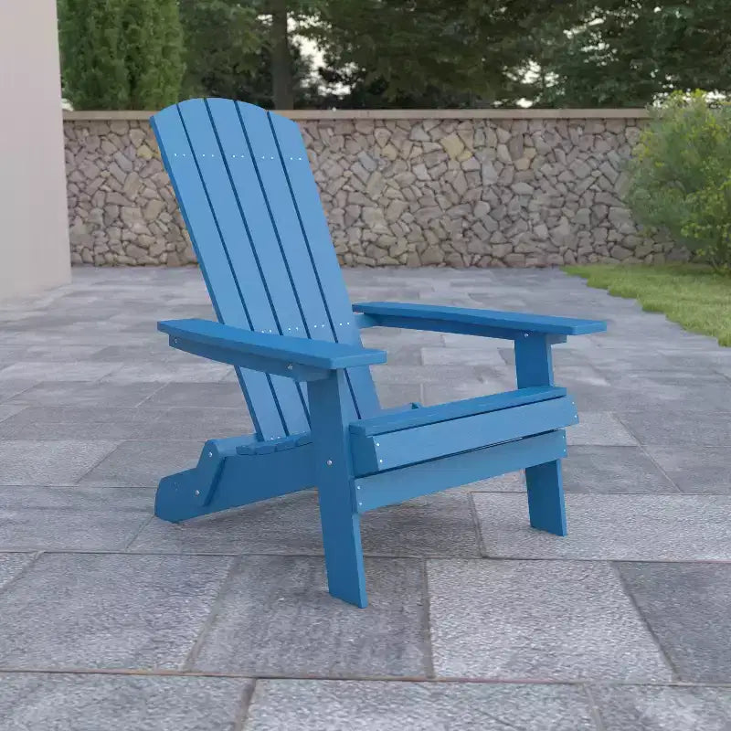 Sedia pieghevole Adirondack Flash Furniture Charlestown per interni/esterni in poly resina per tutte le stagioni