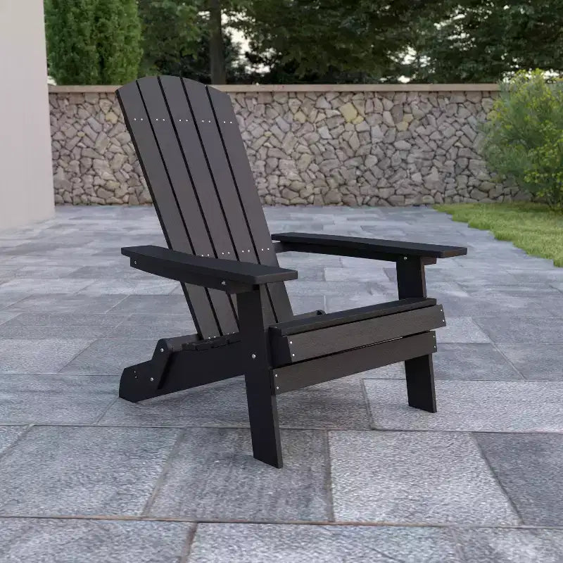 Sedia pieghevole Adirondack Flash Furniture Charlestown per interni/esterni in poly resina per tutte le stagioni