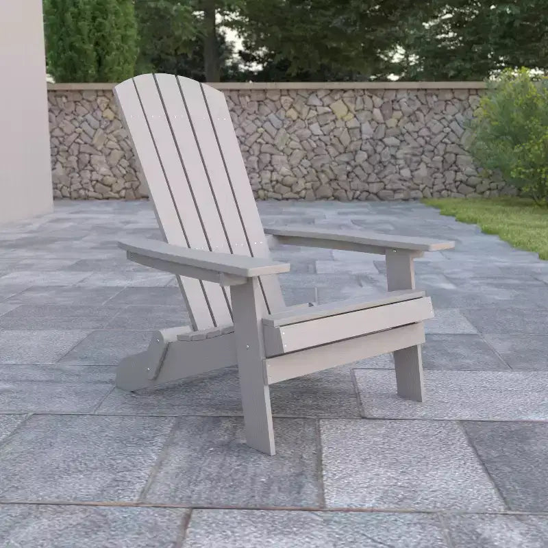 Sedia pieghevole Adirondack Flash Furniture Charlestown per interni/esterni in poly resina per tutte le stagioni