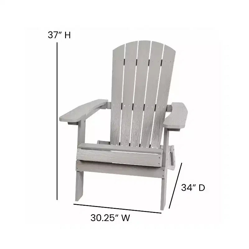Sedia pieghevole Adirondack Flash Furniture Charlestown per interni/esterni in poly resina per tutte le stagioni