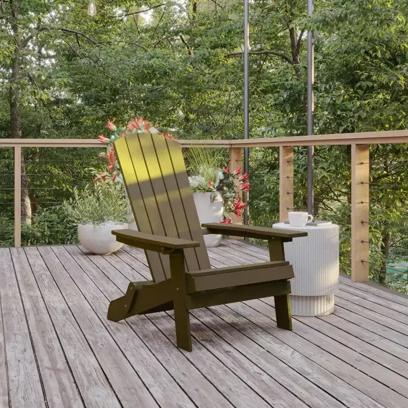 Sedia pieghevole Adirondack Flash Furniture Charlestown per interni/esterni in poly resina per tutte le stagioni