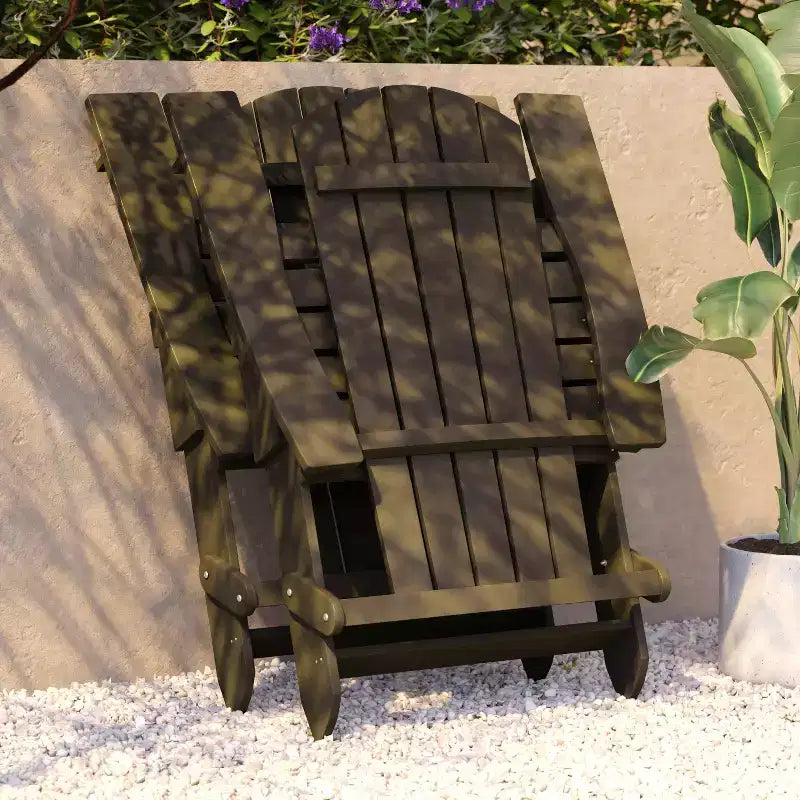 Sedia pieghevole Adirondack Flash Furniture Charlestown per interni/esterni in poly resina per tutte le stagioni