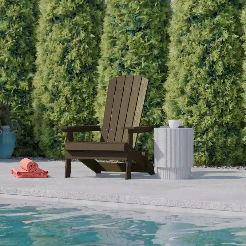 Sedia pieghevole Adirondack Flash Furniture Charlestown per interni/esterni in poly resina per tutte le stagioni