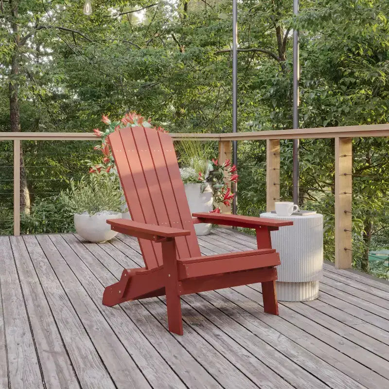 Sedia pieghevole Adirondack Flash Furniture Charlestown per interni/esterni in poly resina per tutte le stagioni