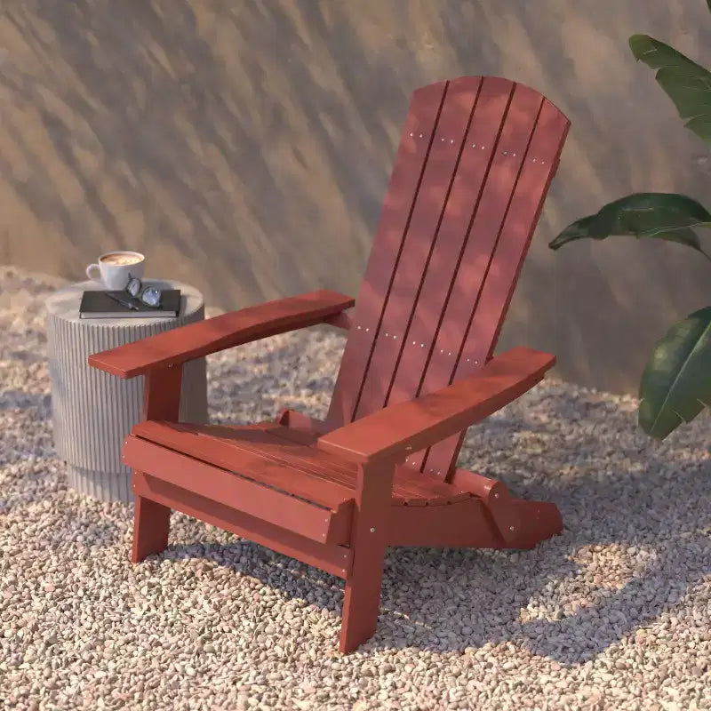 Sedia pieghevole Adirondack Flash Furniture Charlestown per interni/esterni in poly resina per tutte le stagioni