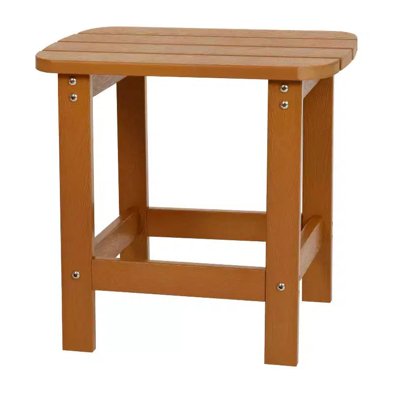 Lot de 2 chaises Adirondack Flash Furniture Charlestown en polyrésine résistante aux intempéries avec table d'appoint