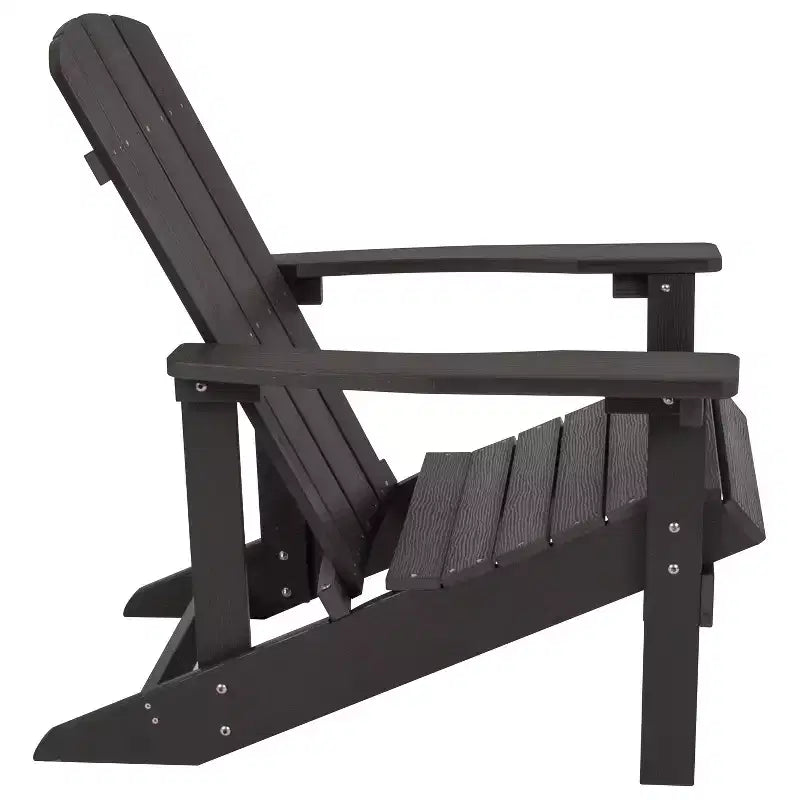 Lot de 2 chaises Adirondack Flash Furniture Charlestown en polyrésine résistante aux intempéries avec table d'appoint