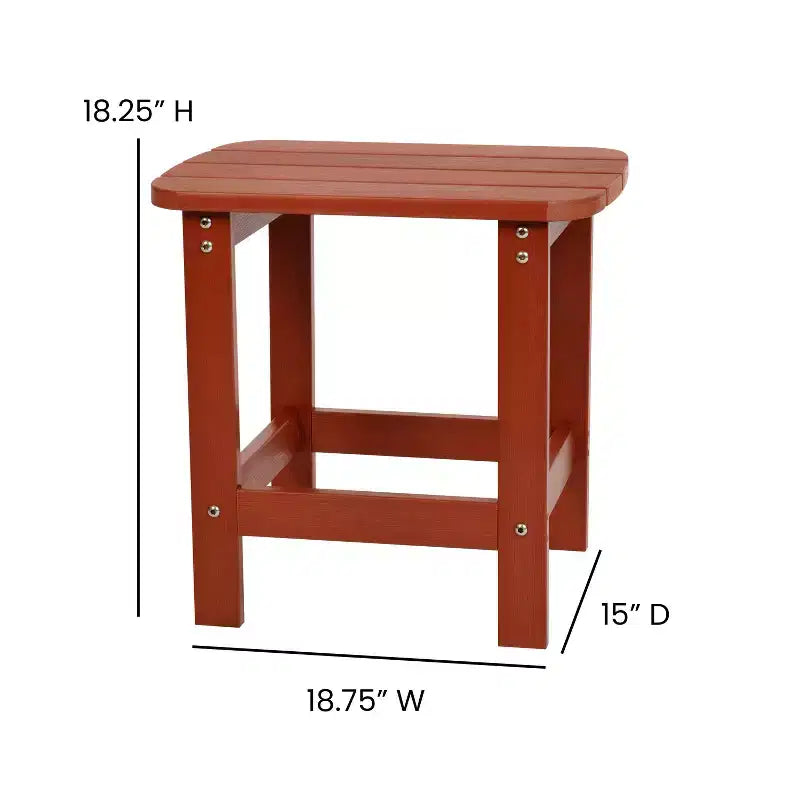 Lot de 2 chaises Adirondack Flash Furniture Charlestown en polyrésine résistante aux intempéries avec table d'appoint