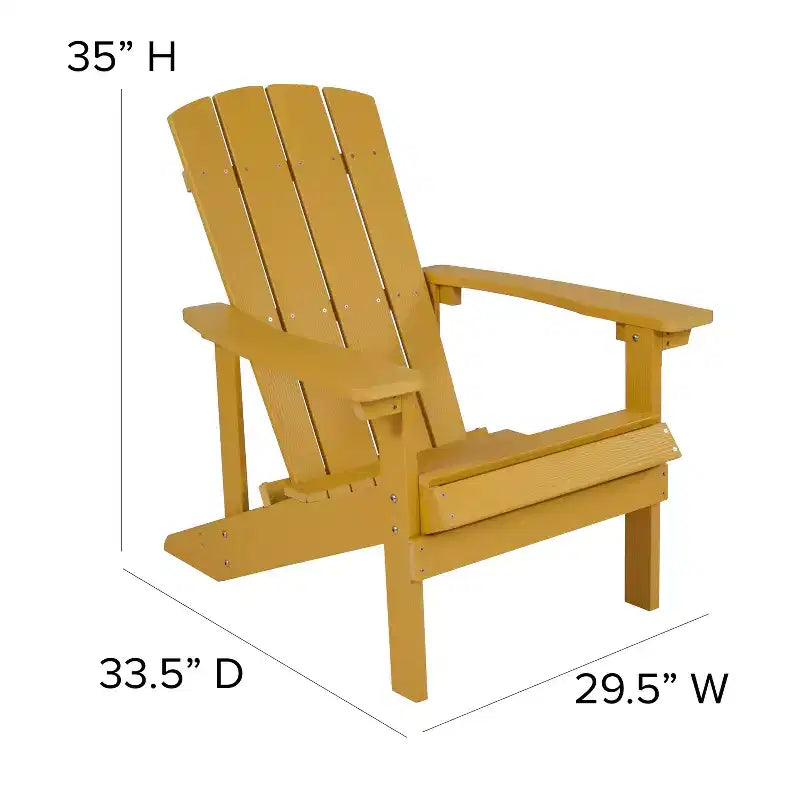 Lot de 2 chaises Adirondack Flash Furniture Charlestown en polyrésine résistante aux intempéries avec table d'appoint