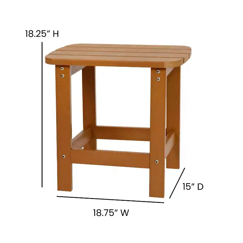 Lot de 2 chaises Adirondack Flash Furniture Charlestown en polyrésine résistante aux intempéries avec table d'appoint