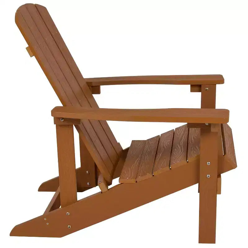 Lot de 2 chaises Adirondack Flash Furniture Charlestown en polyrésine résistante aux intempéries avec table d'appoint