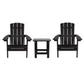 Lot de 2 chaises Adirondack Flash Furniture Charlestown en polyrésine résistante aux intempéries avec table d'appoint