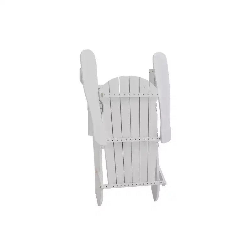 Set 3 Pezzi Pieghevole di Sedie Adirondack Outsunny con Pouf e Tavolino Laterale, Mobili da Esterno in Legno per Patio, per Zona Fuoco