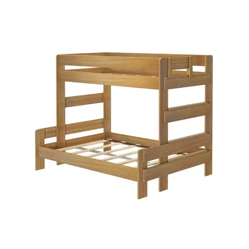 Letto a castello singolo sopra una piazza e mezza, letti a castello in legno massello stile fattoria moderna per bambini