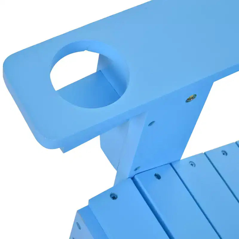 Outsunny Sedia Adirondack Extra Large, Seduta da Esterno per Braciere e Portico, Sedia a Sdraio Classica in Legno con Portabicchieri Integrato per Patio, Giardino