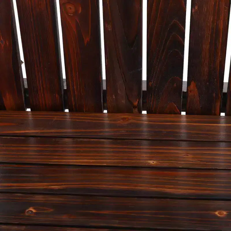 Outsunny Sedia Adirondack Extra Large, Seduta da Esterno per Braciere e Portico, Sedia a Sdraio Classica in Legno con Portabicchieri Integrato per Patio, Giardino